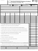 Form Mt-160 - Boxing And Wrestling Exhibitions Tax Return - 1999