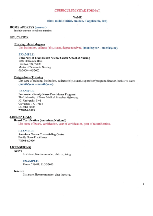 Nursing Fellowship Cv Template Printable pdf