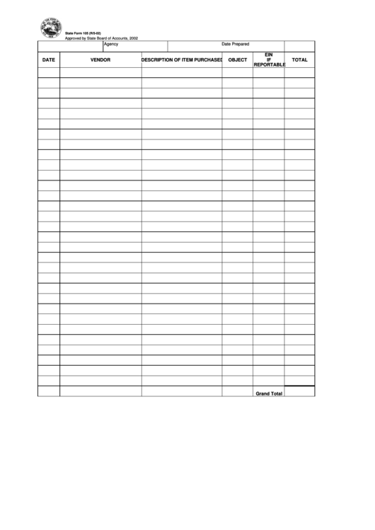 Fillable Form 105 - S.d.o. Itemization Printable pdf
