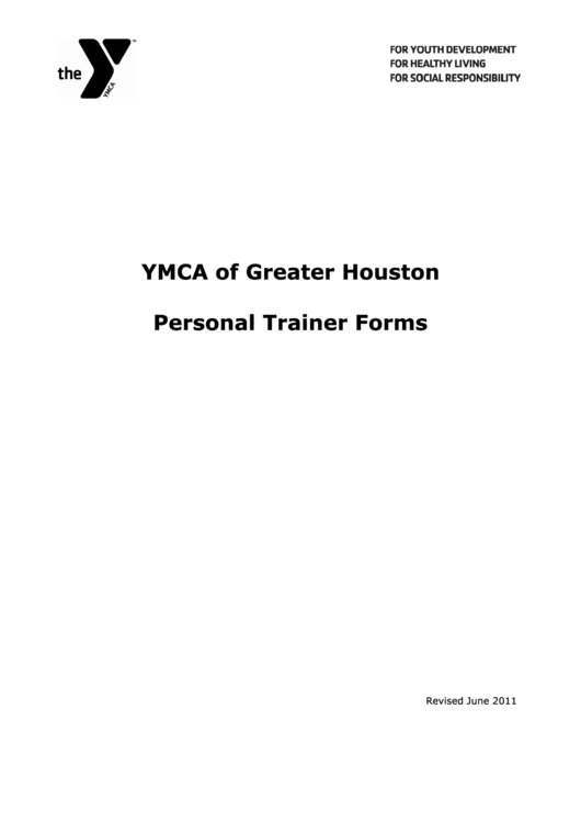 Ymca Personal Training Questionnaire Printable pdf