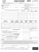 Form Al-1065 - Albion Partnership Income Tax Return - 2003