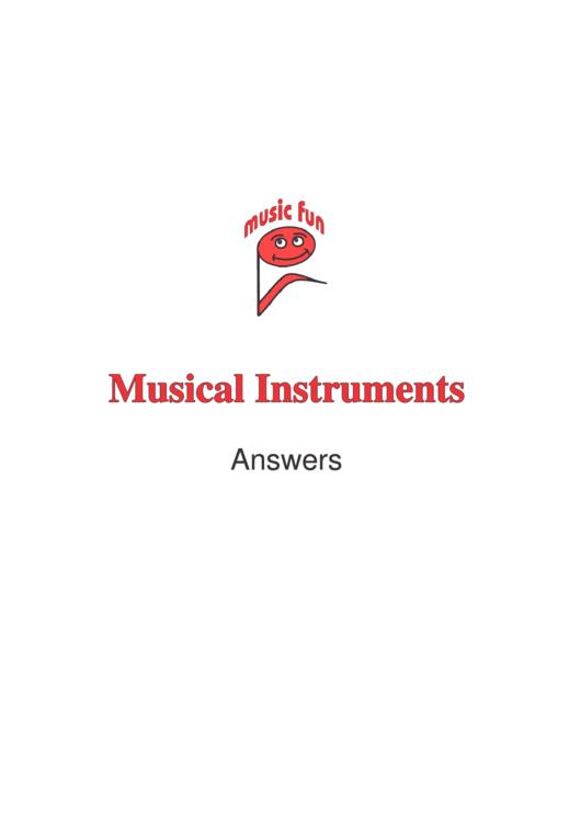 Musical Instruments Works Heet With Answers Printable pdf