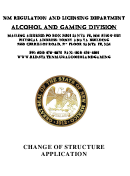 Fillable Change Of Structure Application - New Mexico Regulation And Licensing Department Printable pdf