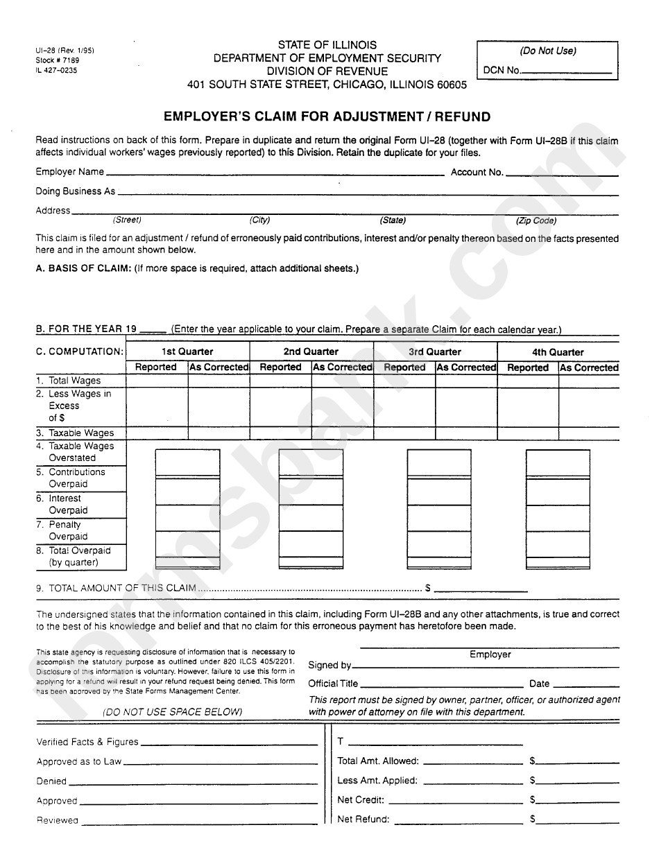 Form Ui-28 - Employer