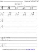 Letters A-Z Handwriting Practice Sheet Printable pdf