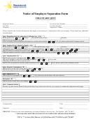 Notice Of Employee Separation Form - Voluntary Quit