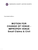 Form Cv 8150-117.01 - Motion And Affidavit For Change Of Venue For Improper Venue - Maricopa County Justice Courts, Arizona