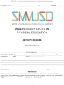 Independent Study In Physical Education - Activity Record