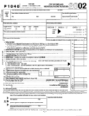 Fillable Form P1040 - City Of Portland Individual Income Tax Return - 2002 Printable pdf