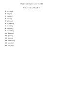 Third Grade Spelling List