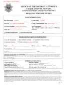 Request For Discovery - Office Of The District Attorney Of Clark County