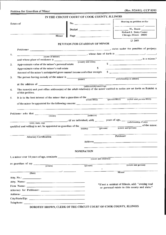 copy of guardianship papers in cook county