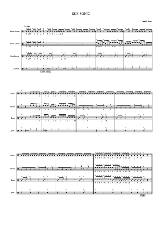 Sub-Sonic Drumline Printable pdf