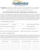 Fillable Dependent Student Child Support Verification Form - 2017-2018 Printable pdf