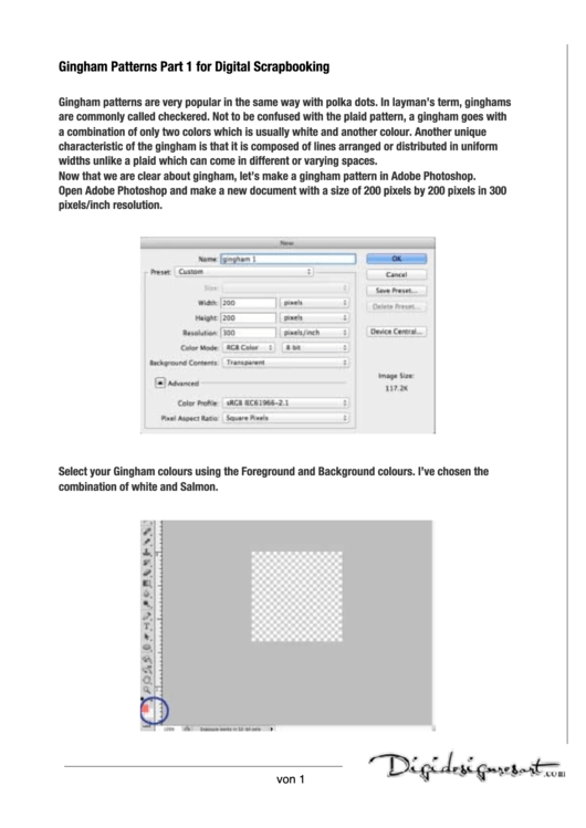 Gingham Patterns Part 1 For Digital Scrapbooking Printable pdf
