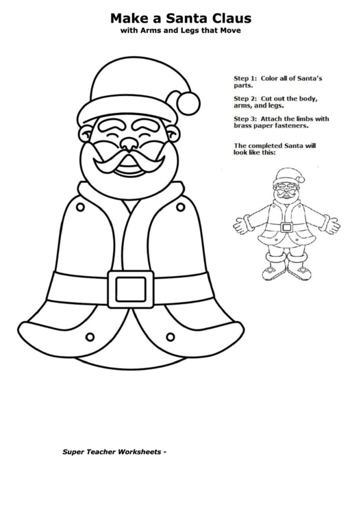Santa Claus Coloring Sheet Printable pdf