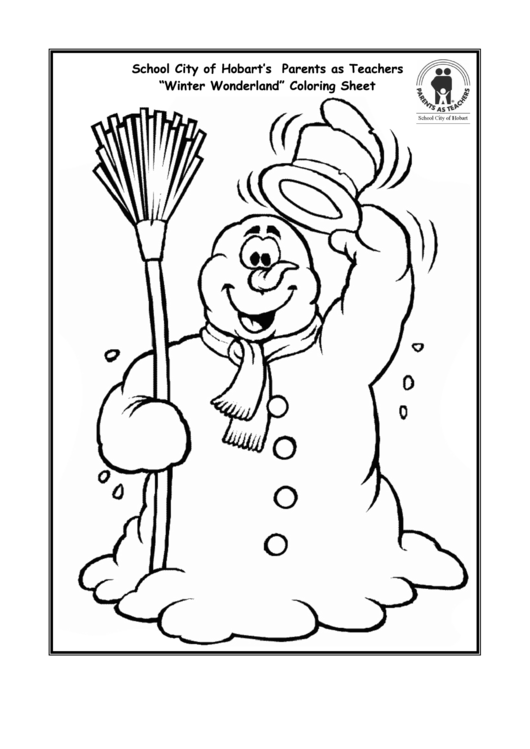 Snowman Coloring Sheet Printable pdf