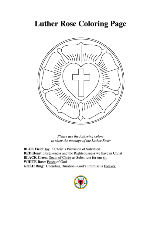 Luther Rose Coloring Sheet