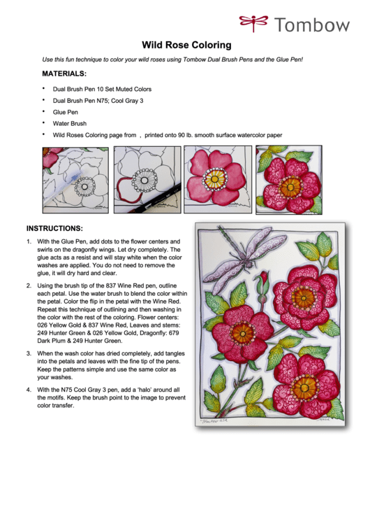 Wild Rose Coloring Sheet