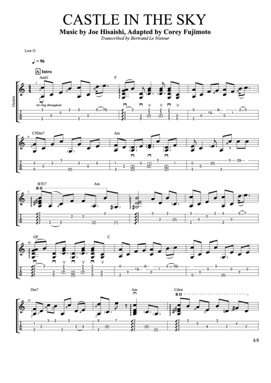 Joe Hisaishi - Castle In The Sky Sheet Music Printable pdf