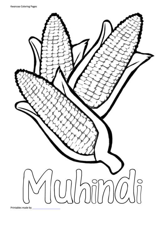 Muhindi Kwanzaa Coloring Sheet Printable pdf