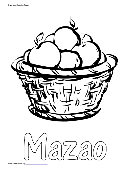 Fillable Mazao Kwanzaa Coloring Sheet Printable pdf