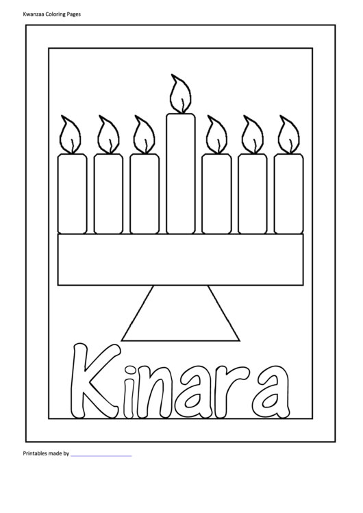 Kinara Kwanzaa Coloring Sheet Printable pdf