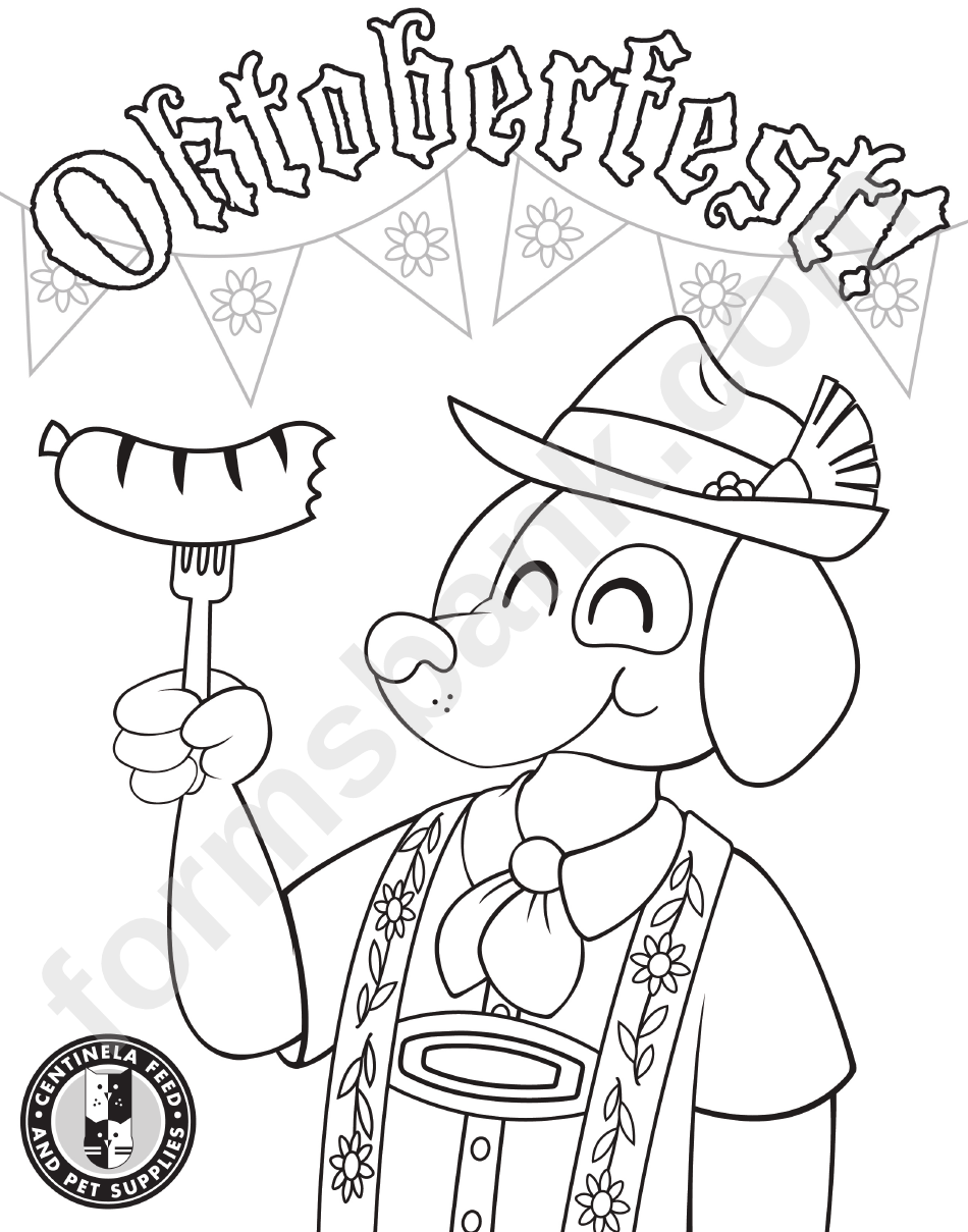 Oktoberfest Dog Coloring Sheet