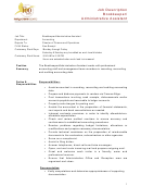 Job Description - Bookkeeper/ Administrative Assistant
