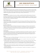Certified Nurse Assistant Job Description Printable pdf