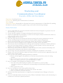 Marketing And Communications Coordinator Executive Office Job Description