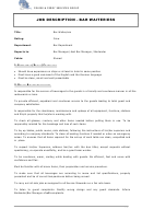 Job Description - Bar Waiter/ess Printable pdf