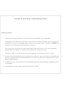 Guide To Writing A Marketing Plan