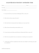Volunteer Reaction/exit Interview Form