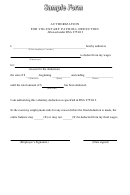 Authorization For Voluntary Payroll Deduction Sample Form