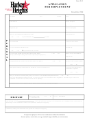 Harker Heights Employment Application Form Printable pdf