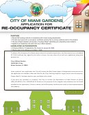 City Of Miami Gardens Application For Re-occupancy Certificate