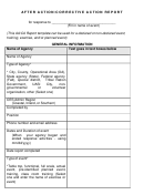 After Action/corrective Action Report Printable pdf