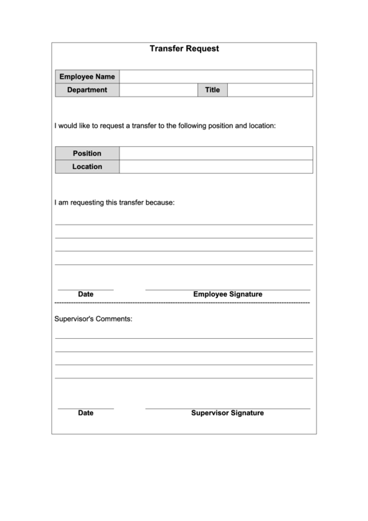 Transfer Request Printable pdf