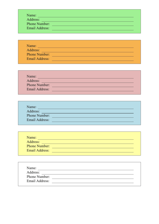 Contact Form - Color Printable pdf