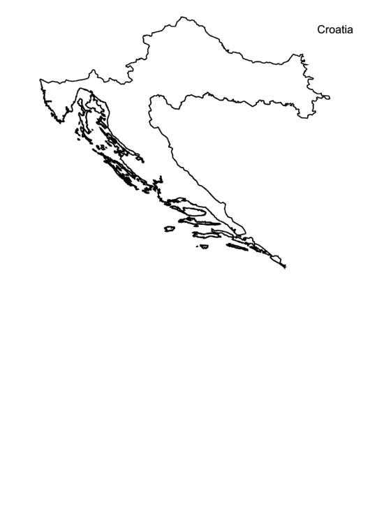 Croatia Map Template Printable pdf