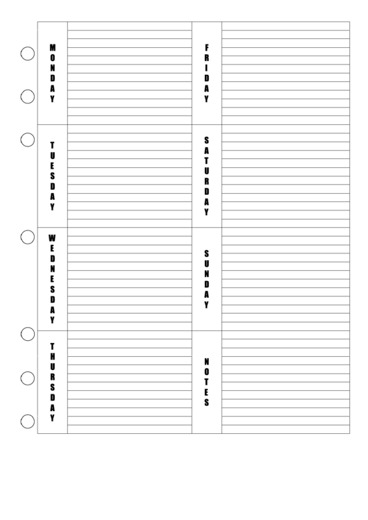 Weekly Planner Vertical Printable pdf