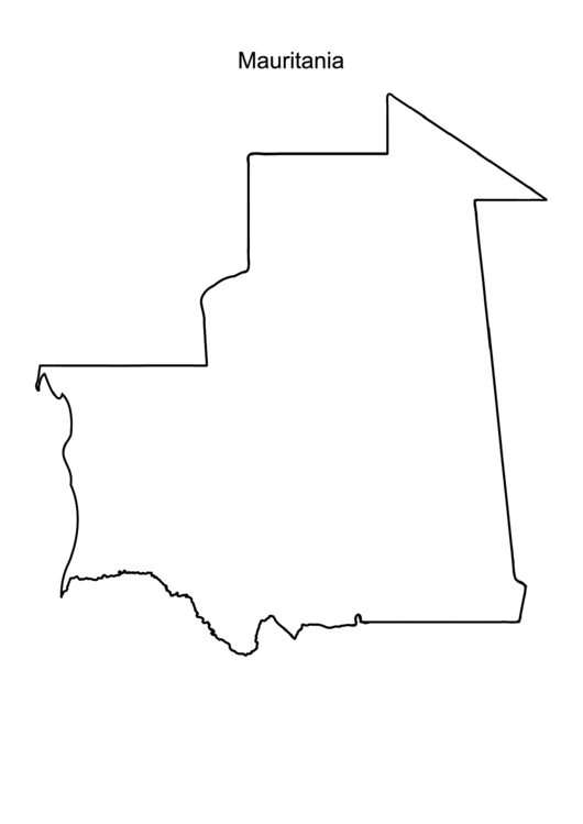 Mauritania Map Template Printable pdf