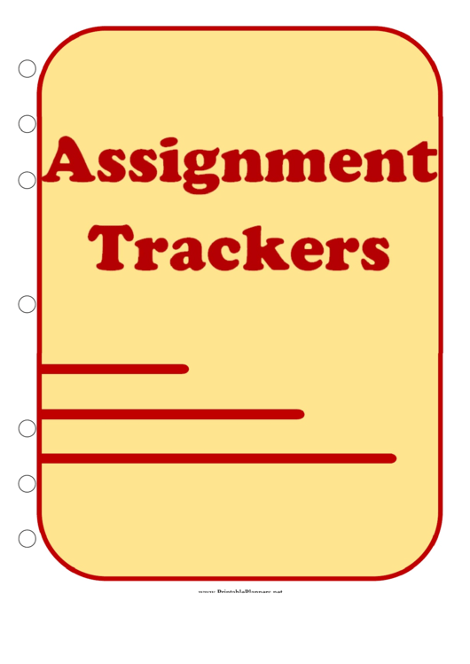 Assignment Trackers Printable pdf