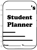 Black And White Student Planner Cover Page Template