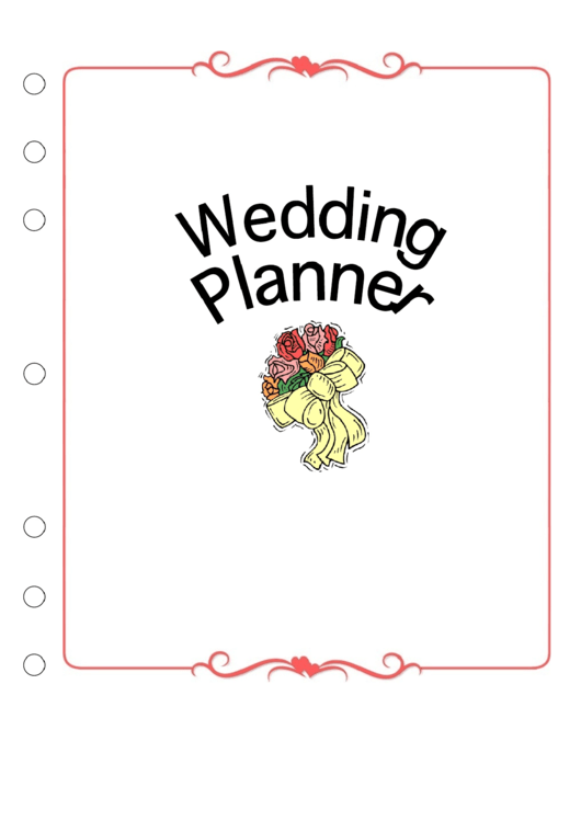 Wedding Planner Cover Page Template Printable pdf