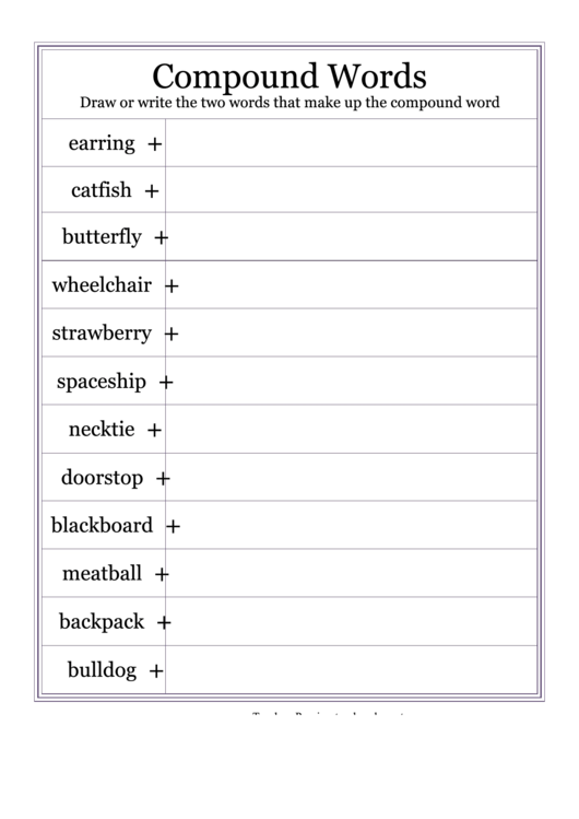 Compound Word List