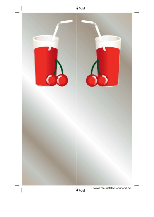 Cherry Drink Bookmark Printable pdf