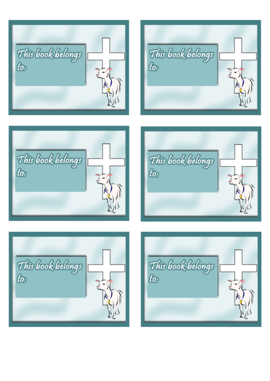Cross And Lamb Bookplates Printable pdf
