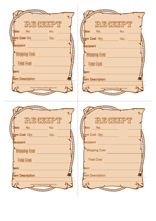 Old Fashioned Receipt Template Printable pdf